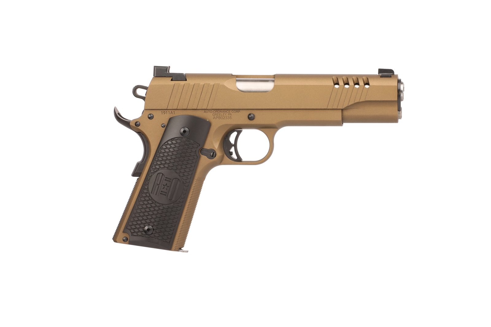 aotcac10rightdf6a AUTO-ORDNANCE - THOMPSON 1911 45ACP BURNT BRONZE 7+1