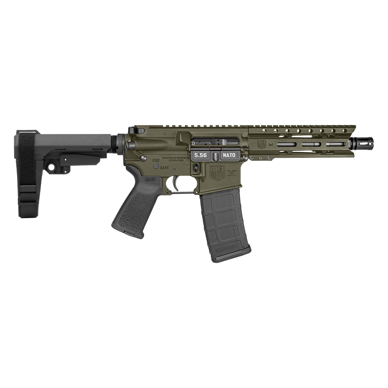 db1931k10180fe.jpg DIAMONDBACK FIREARMS DB-15 PIST 5.56MM ODG 7" SBA3