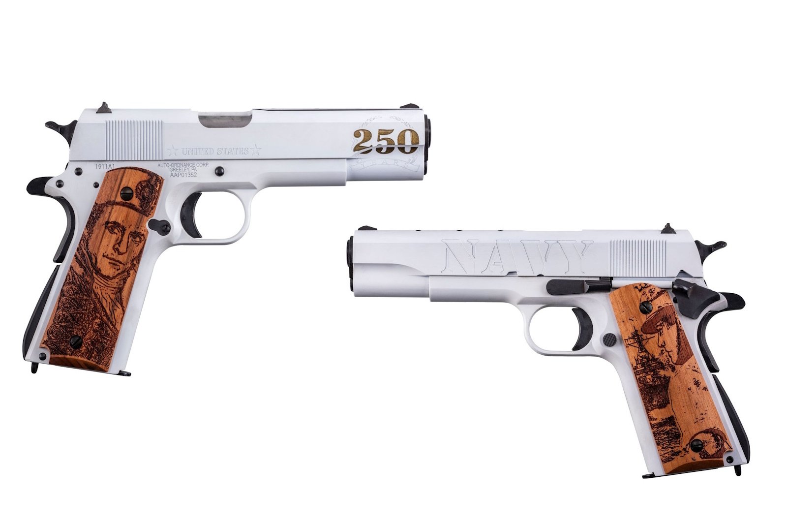 navy1911b829.jpg AUTO-ORDNANCE - THOMPSON 1911A1 NAVY 250TH 45ACP 5" 7+1