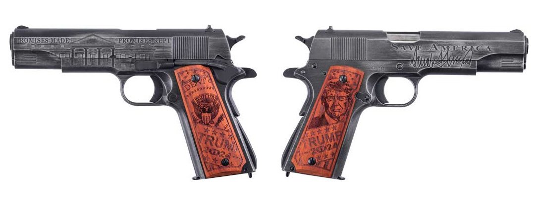 trumpsaveamericaa8457.jpg AUTO-ORDNANCE - THOMPSON SAVE AMERICA 1911 45ACP ENGRD